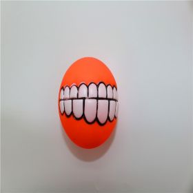 Pet Squeaky Ball Interactive Dog Chewing Toy with Funny Large Teeth Design for Aggressive Chewers Toy - orange