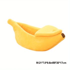 Cute Banana Cat Bed Cave Banana Bed For Cat Dog Warm Comfortable Nest Tent House - M