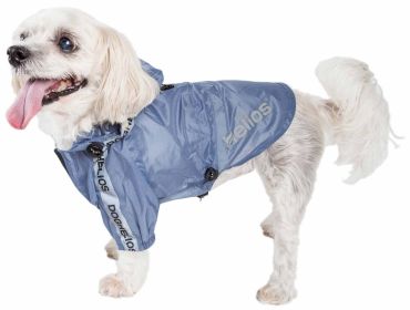 Dog Helios 'Torrential Shield' Waterproof Multi-Adjustable Pet Dog Windbreaker Raincoat - Blue - X-Small