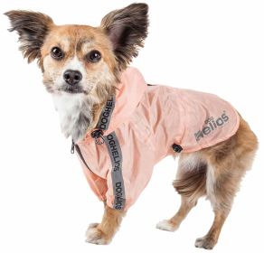 Dog Helios 'Torrential Shield' Waterproof Multi-Adjustable Pet Dog Windbreaker Raincoat - Pink - X-Small