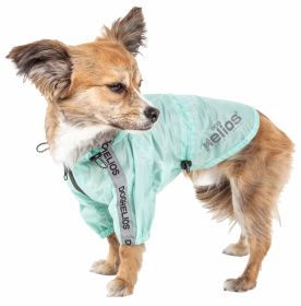 Dog Helios 'Torrential Shield' Waterproof Multi-Adjustable Pet Dog Windbreaker Raincoat - Green - X-Small